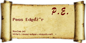 Pess Edgár névjegykártya